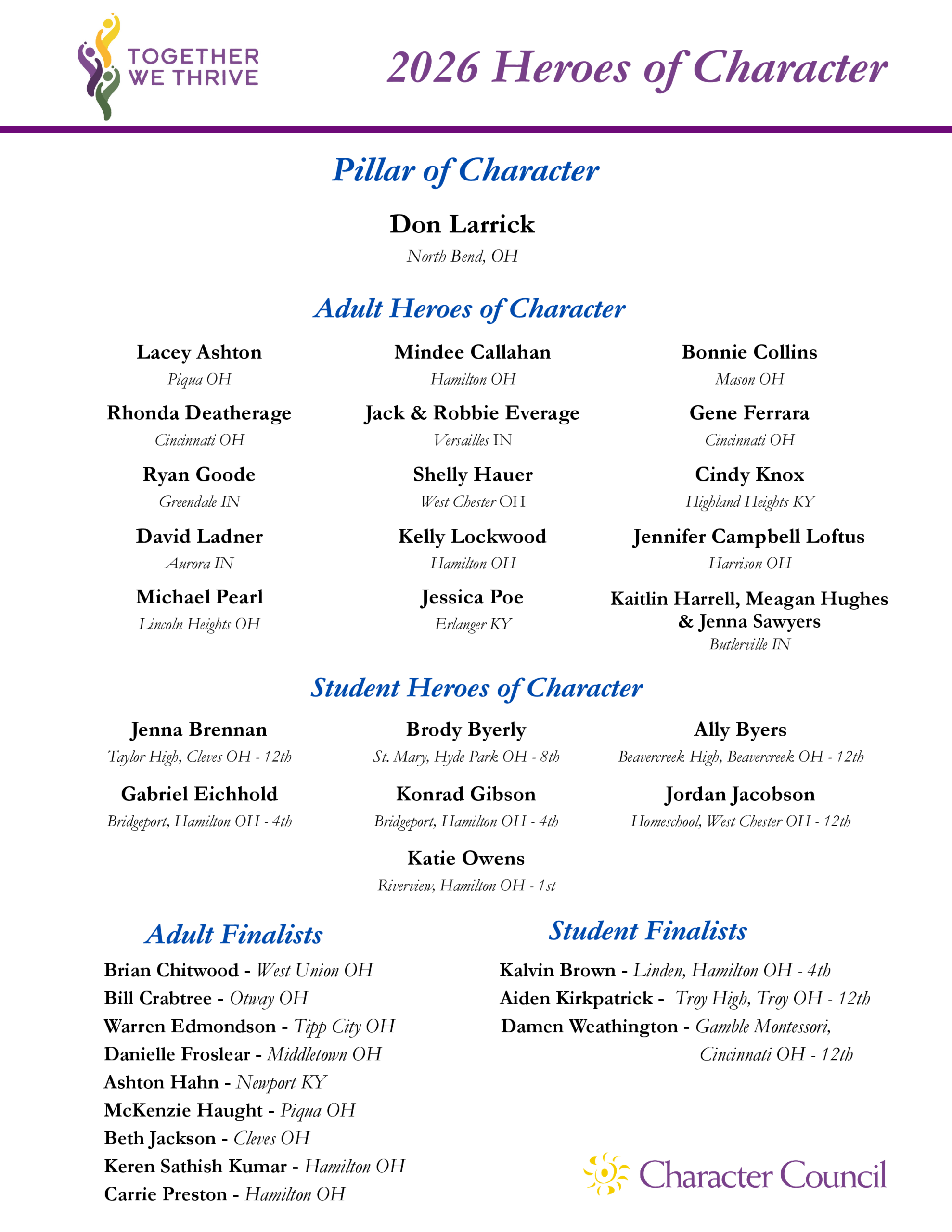 2026 Heroes of Character